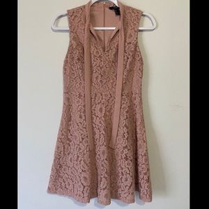 Blush pink lace dress